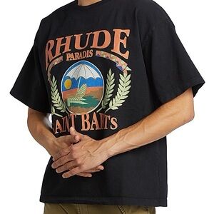 RHUDE Men’s St. Barths Black Logo Tee | Rare | Size M | Excellent Condition